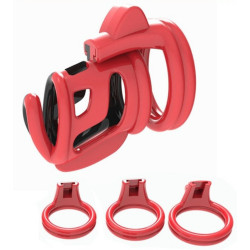 Generique Cage de chasteté Cock Cuff 7.5 x 3 cm Rouge-Noir
